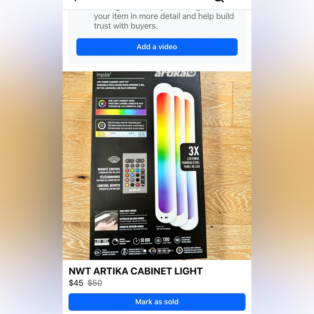 Artila cabinet light NWT for TARA